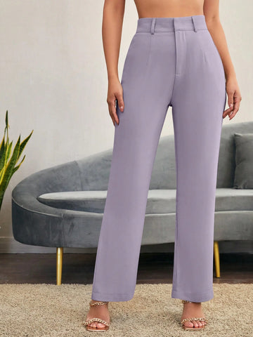 Siren Gaze Solid High Rise Tailored Pants