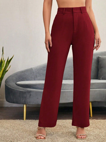 Siren Gaze Solid High Rise Tailored Pants