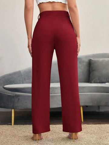 Siren Gaze Solid High Rise Tailored Pants