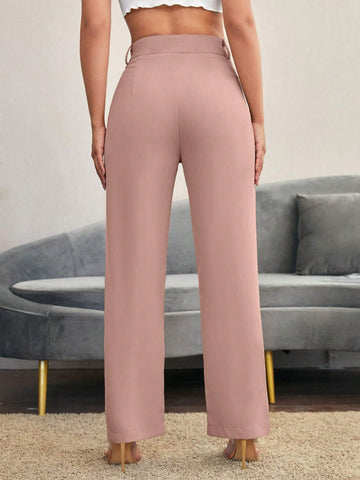 Siren Gaze Solid High Rise Tailored Pants