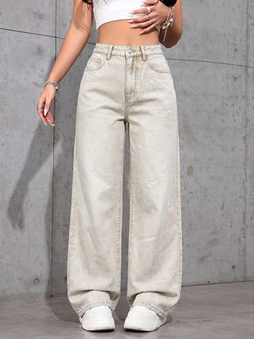 Casual Versatile Straight-Leg Jeans