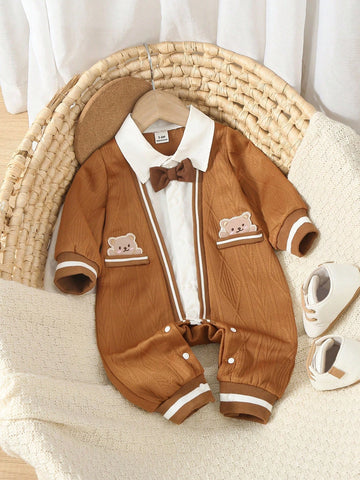 New Gentleman Style 2 In 1 Romper Baby Boy Romper