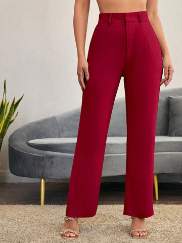 Siren Gaze Solid High Rise Tailored Pants