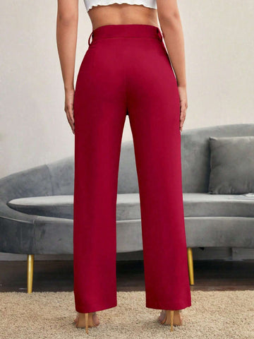 Siren Gaze Solid High Rise Tailored Pants