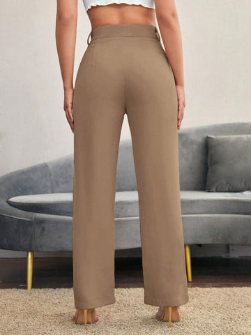Siren Gaze Solid High Rise Tailored Pants