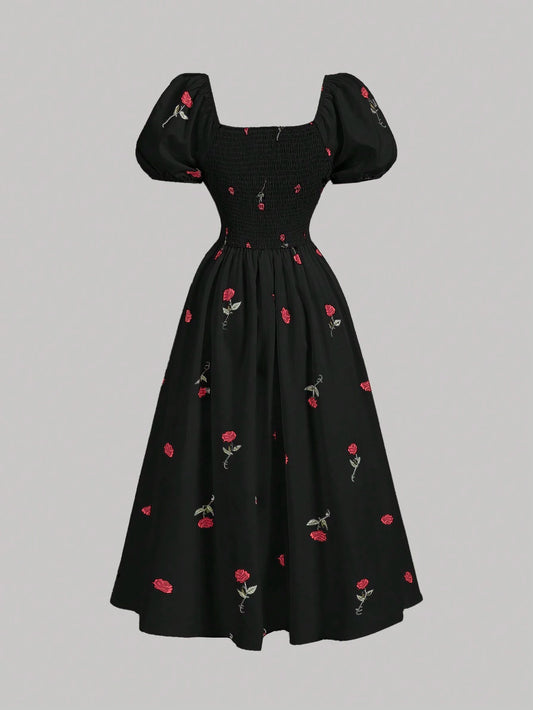 MOD Puff Waist Swing Dress