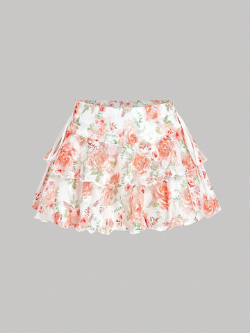 MOD Women's Solid Color Drawstring Pleated Waist Skirt