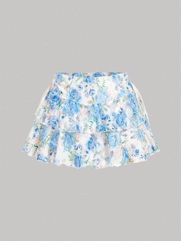 MOD Women's Solid Color Drawstring Pleated Waist Skirt