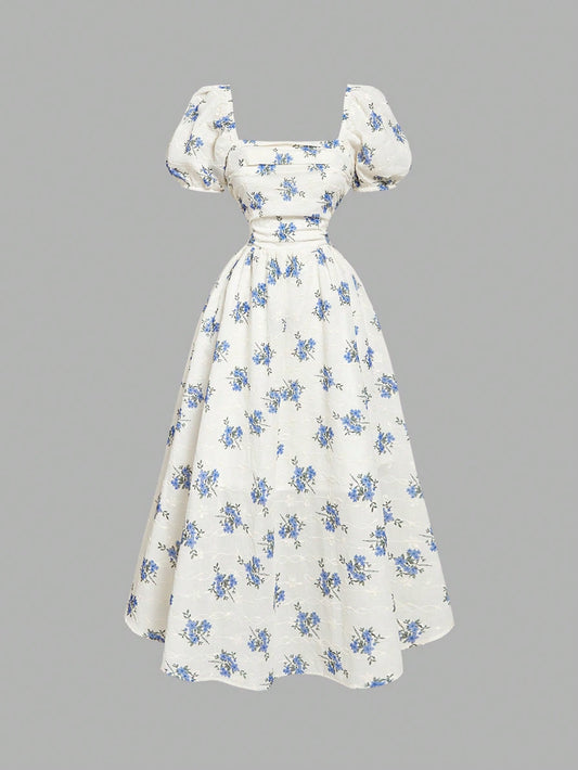 MOD Puff Waist Swing Dress