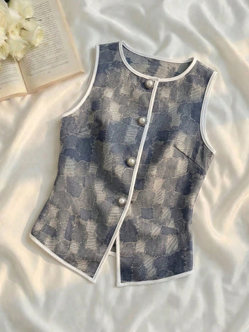 Knitted Houndstooth Tank Top
