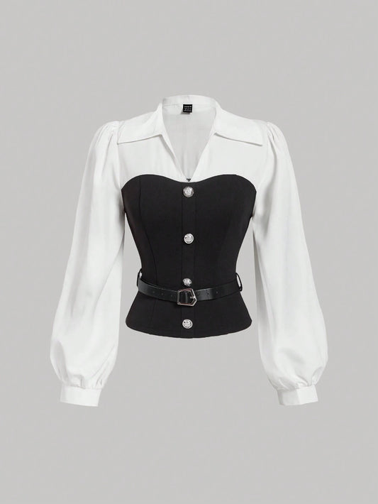 Elegant Shirt With Belt