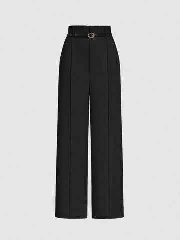 MOD Women's Camel Toothpick Straight Leg Pants With Belt