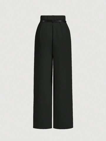 MOD Women's Camel Toothpick Straight Leg Pants With Belt