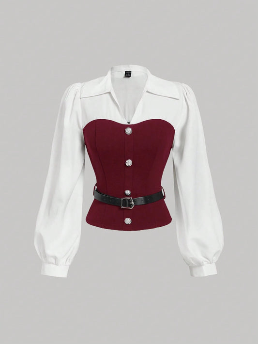 Elegant Shirt With Belt