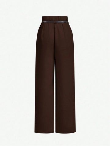 MOD Women's Camel Toothpick Straight Leg Pants With Belt