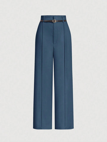 MOD Women's Camel Toothpick Straight Leg Pants With Belt