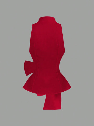 Elegant Summer Chiffon Bow Top