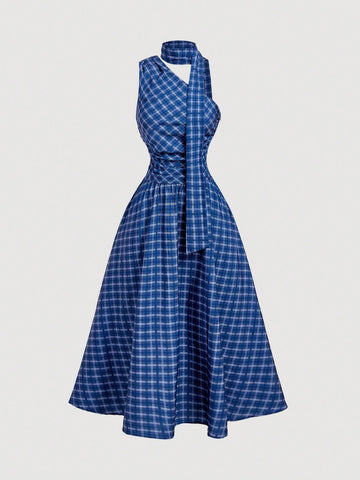 Polka Dot Summer Sleeveless Midi Dress