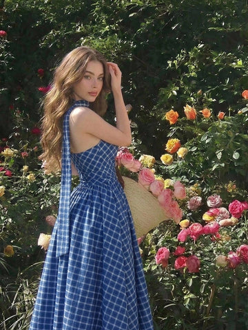 Polka Dot Summer Sleeveless Midi Dress