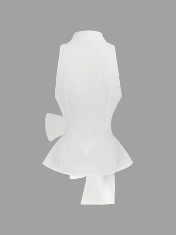 Elegant Summer Chiffon Bow Top