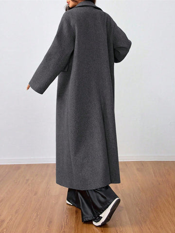 Lunessa Casual Long Woolen Collar Jacket