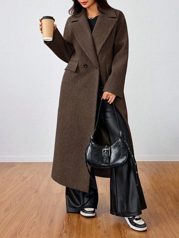 Lunessa Casual Long Woolen Collar Jacket