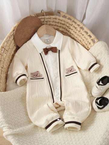 New Gentleman Style 2 In 1 Romper Baby Boy Romper
