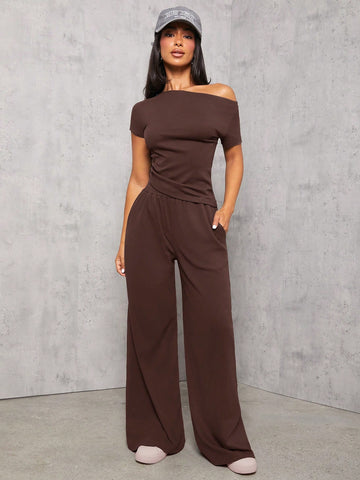 PETITE Dark Gray Knitted Women's Slim Fit Suit