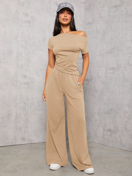 PETITE Dark Gray Knitted Women's Slim Fit Suit