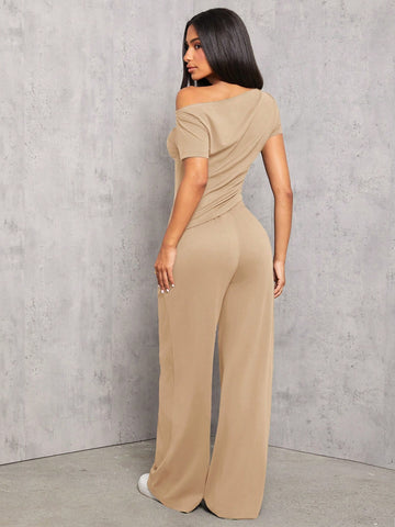 PETITE Dark Gray Knitted Women's Slim Fit Suit