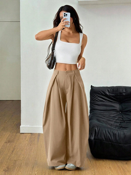 Vintage Casual Hippie Street Oversized Blue Striped Textured Wide Leg Pants