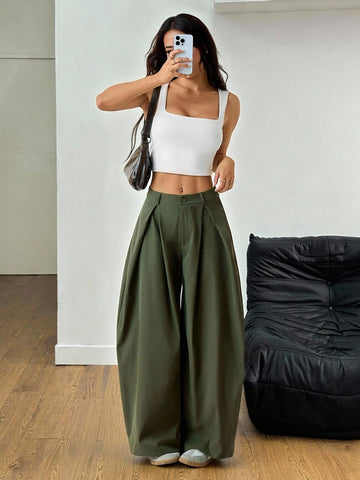 Vintage Casual Hippie Street Oversized Blue Striped Textured Wide Leg Pants