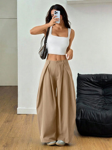 Vintage Casual Hippie Street Oversized Blue Striped Textured Wide Leg Pants
