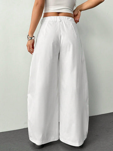 Vintage Casual Hippie Street Oversized Blue Striped Textured Wide Leg Pants