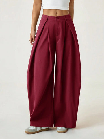 Vintage Casual Hippie Street Oversized Blue Striped Textured Wide Leg Pants