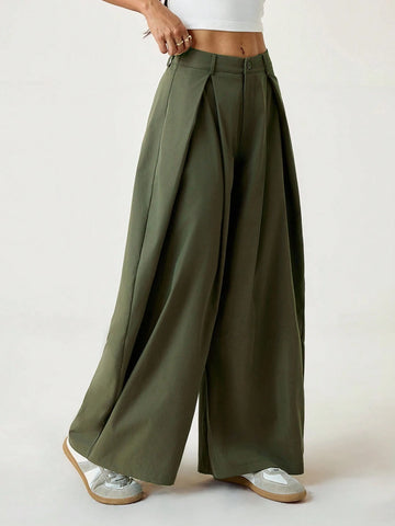 Vintage Casual Hippie Street Oversized Blue Striped Textured Wide Leg Pants
