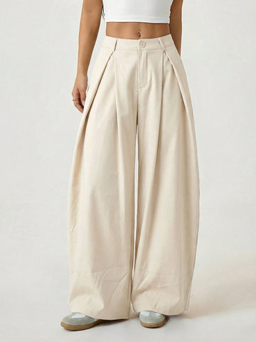 Vintage Casual Hippie Street Oversized Blue Striped Textured Wide Leg Pants