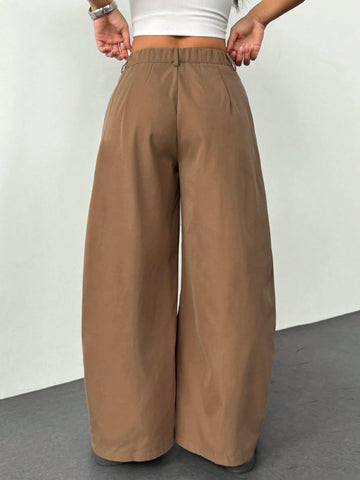 Vintage Casual Hippie Street Oversized Blue Striped Textured Wide Leg Pants