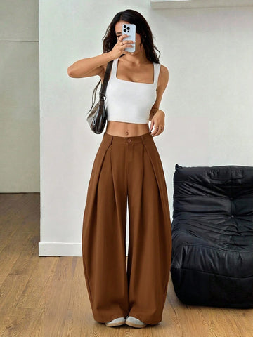Vintage Casual Hippie Street Oversized Blue Striped Textured Wide Leg Pants