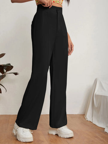 PETITE Solid Dual Pocket Tailored Summer Pants