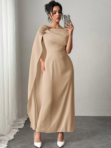 Firerie Women's Elegant Romantic Delicate Pleated Dress With Long Sleeves