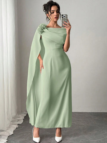 Firerie Women's Elegant Romantic Delicate Pleated Dress With Long Sleeves