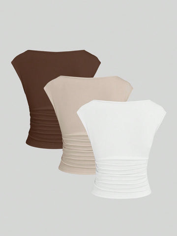 Cutout Backless Moisture-Wicking Fitted Women's T-Shirt Set