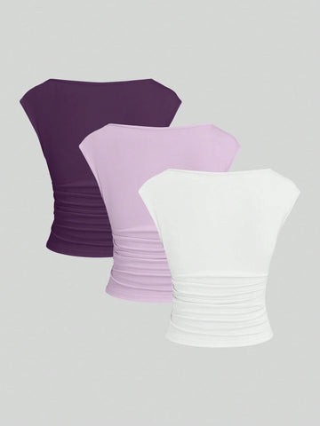 Cutout Backless Moisture-Wicking Fitted Women's T-Shirt Set
