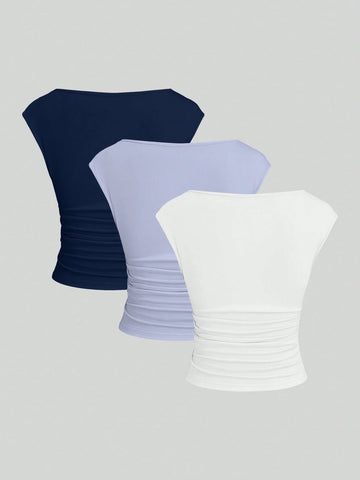 Cutout Backless Moisture-Wicking Fitted Women's T-Shirt Set