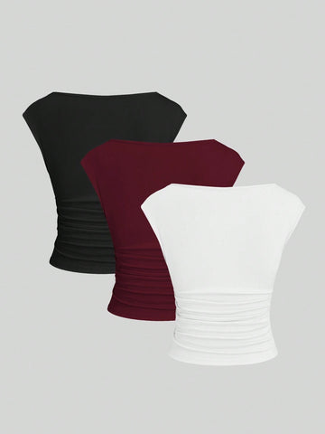 Cutout Backless Moisture-Wicking Fitted Women's T-Shirt Set