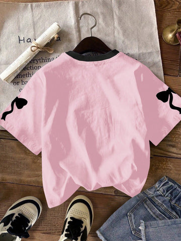 Vintage Letter & Number Badge Motif Mesh Knit Oversized T-Shirt