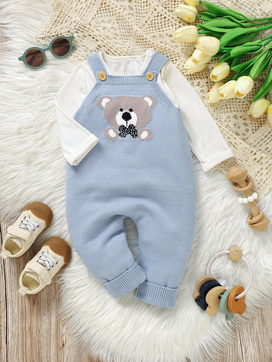 Vintaside Kids Baby Boy Stylish Bear Jacquard Knit Romper