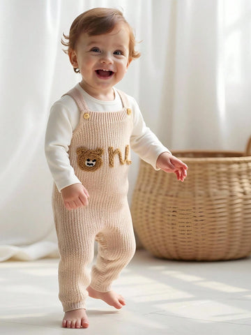 Vintaside Kids Baby Boy Stylish Bear Jacquard Knit Romper