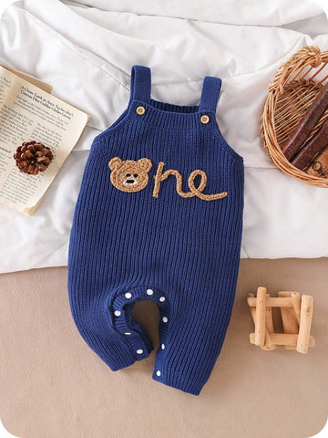 Vintaside Kids Baby Boy Stylish Bear Jacquard Knit Romper